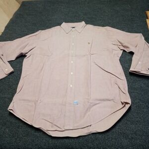 Ralph Lauren Shirt Men 15 1/2 34 Brown‎ Pin Pint Casual Button Up Cotton Pony